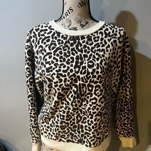 J. Crew Black and White Animal Print Sweater